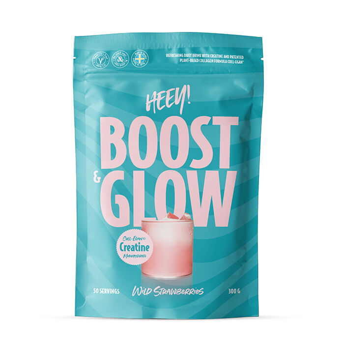 Heey! Boost & Glow Creatine + Coll-egan® Wild Strawberries 300 g, bild 3
