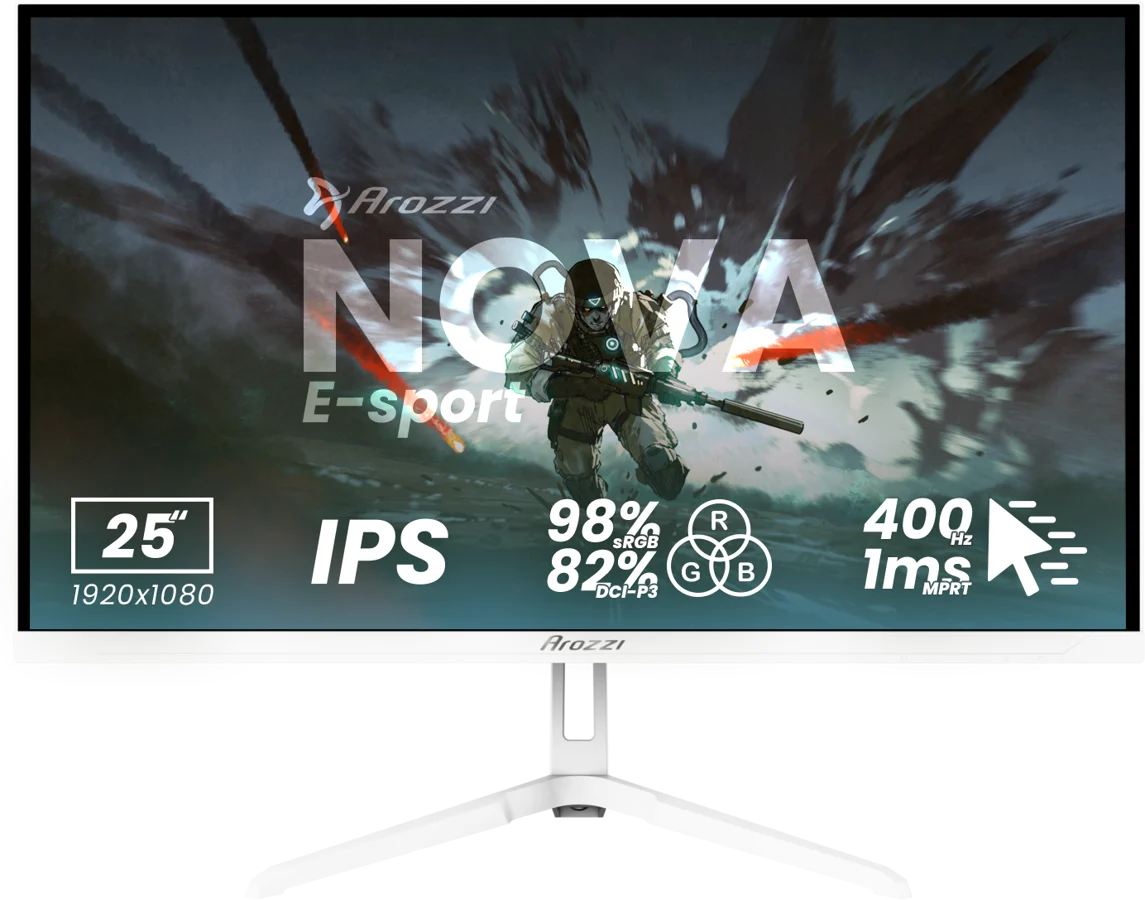 Arozzi Nova 25" E-Sport White IPS FHD 400Hz, bild 4