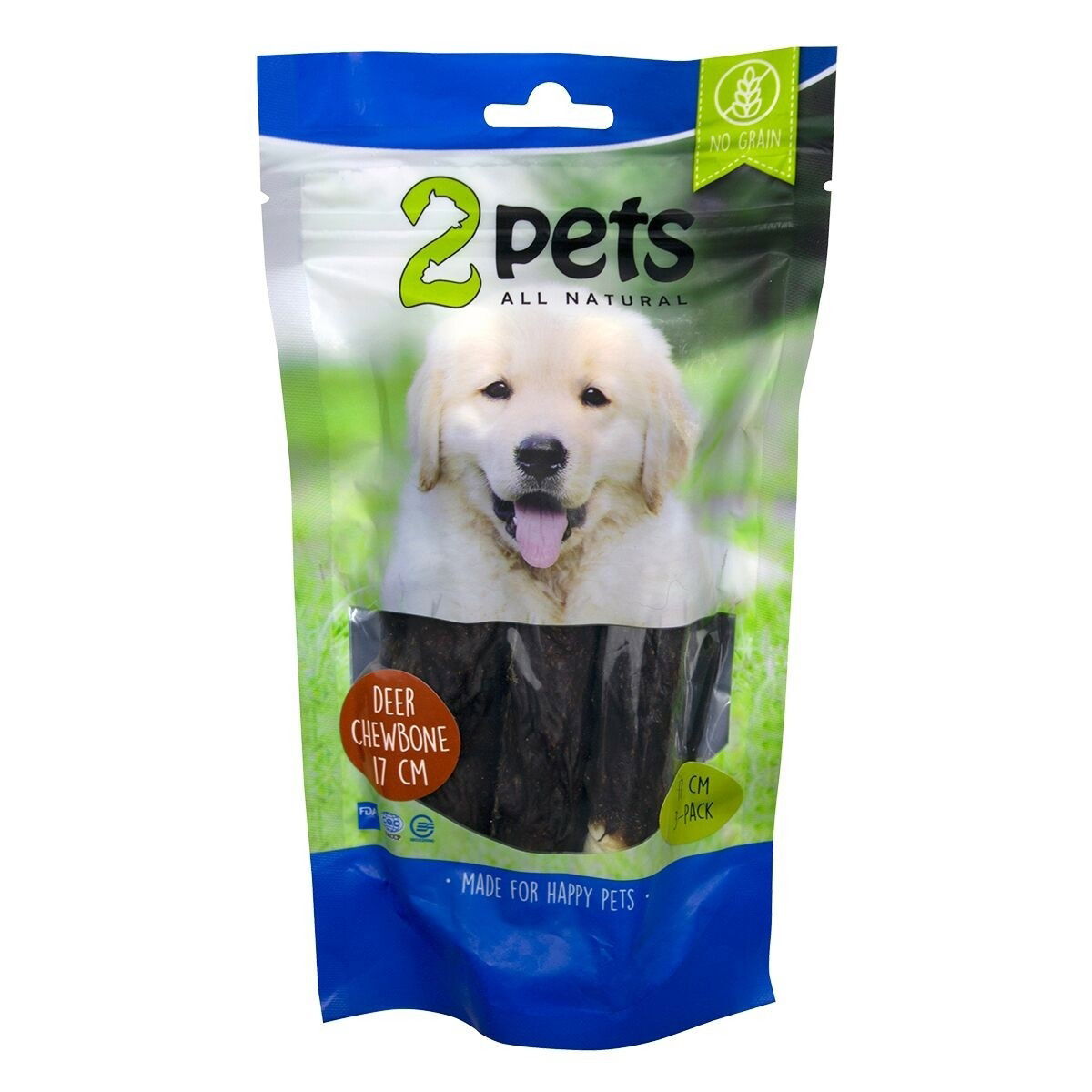 2Pets Tuggpinne med Hjort 17 cm 3-pack