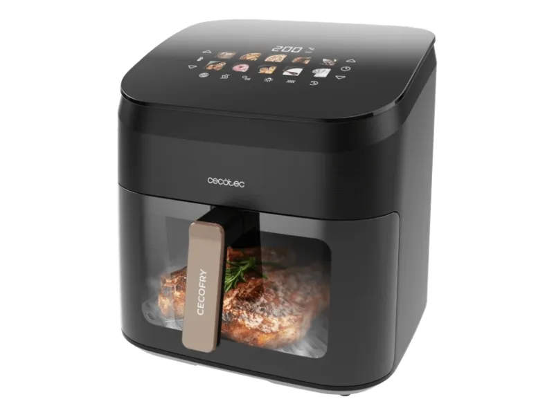 Cecotec Cecofry&Grill Smokin'' 8500, Varmluftsfritös, 8,5 l, 40 ° C, 200 ° C, Single, Svart, Brun, bild 2
