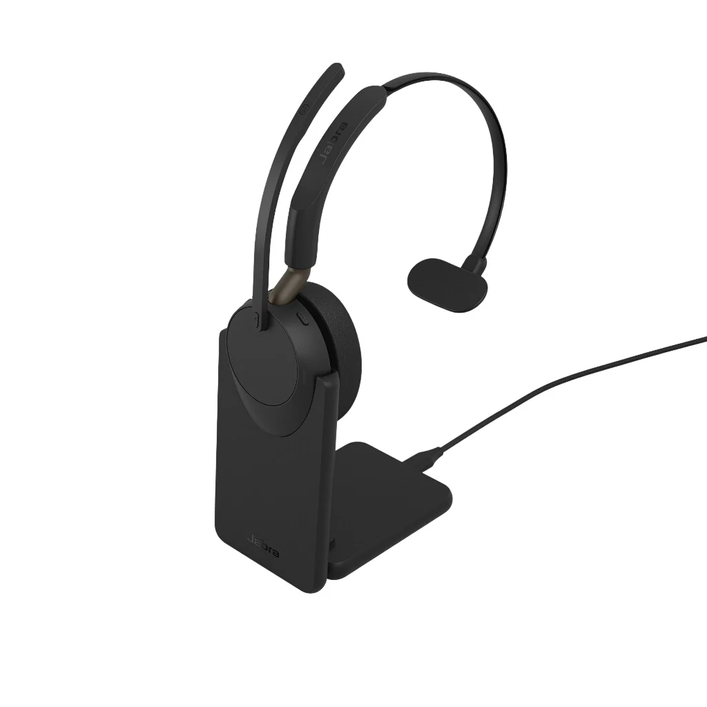 Jabra Evolve3 65 UC - Headset - på örat - Bluetooth - trådlös, kabelansluten - aktiv brusradering - USB-A via Bluetooth-adapter, USB-C - Optimerad för UC