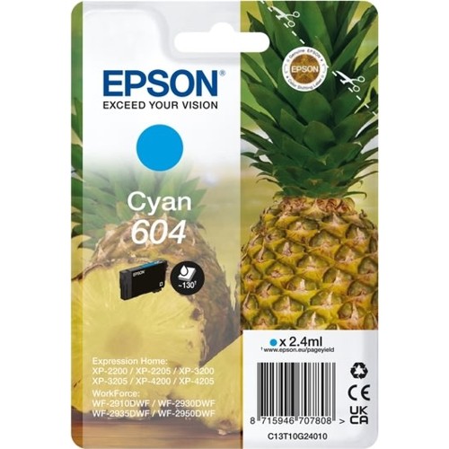 Epson T604, cyan bläckpatron