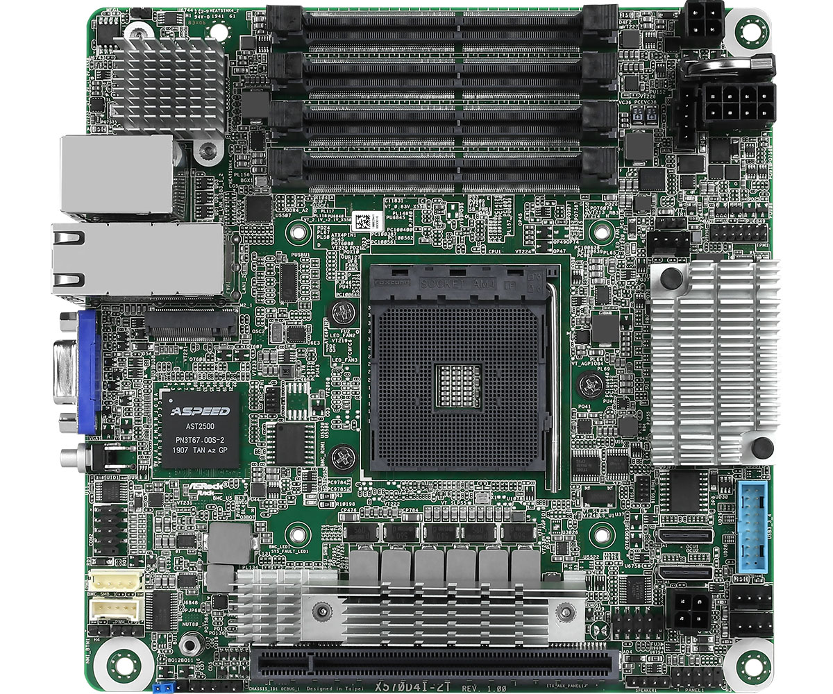 ASRock Rack X570D4I-2T, AMD Socket AM4, X570, Mini-ITX, 4xDDR4, PCI Express, M.2 + SATA3 RAID, USB 3.2 Gen2, 2x10Gbe, bild 4