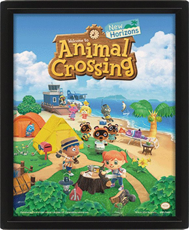 Animal Crossing New Horizons Framed 3D Lenticular Print 20x26cm