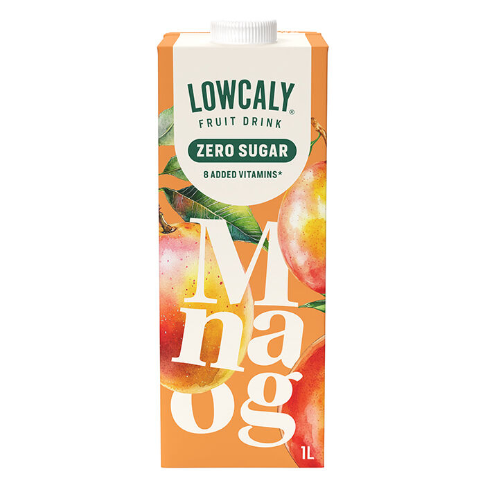 Lowcaly Fruktdryck, Mango, 1 L