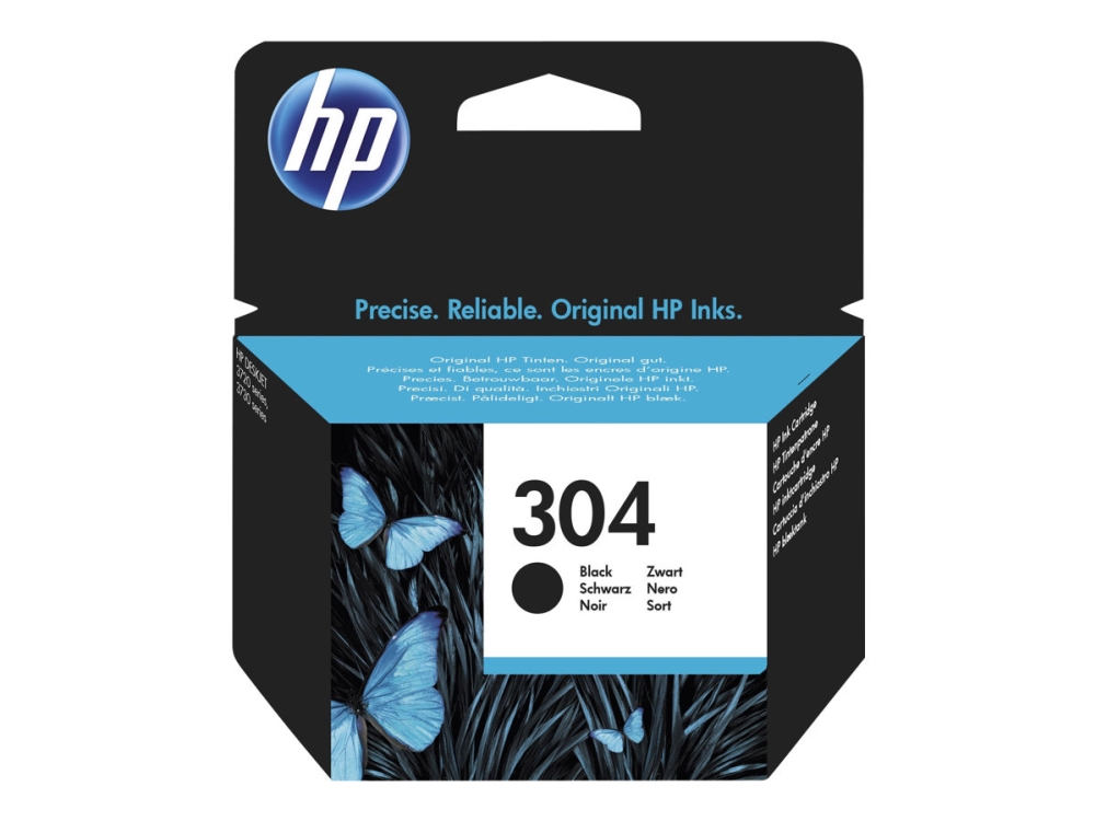 HP 304, svart bläckpatron n9k06ae