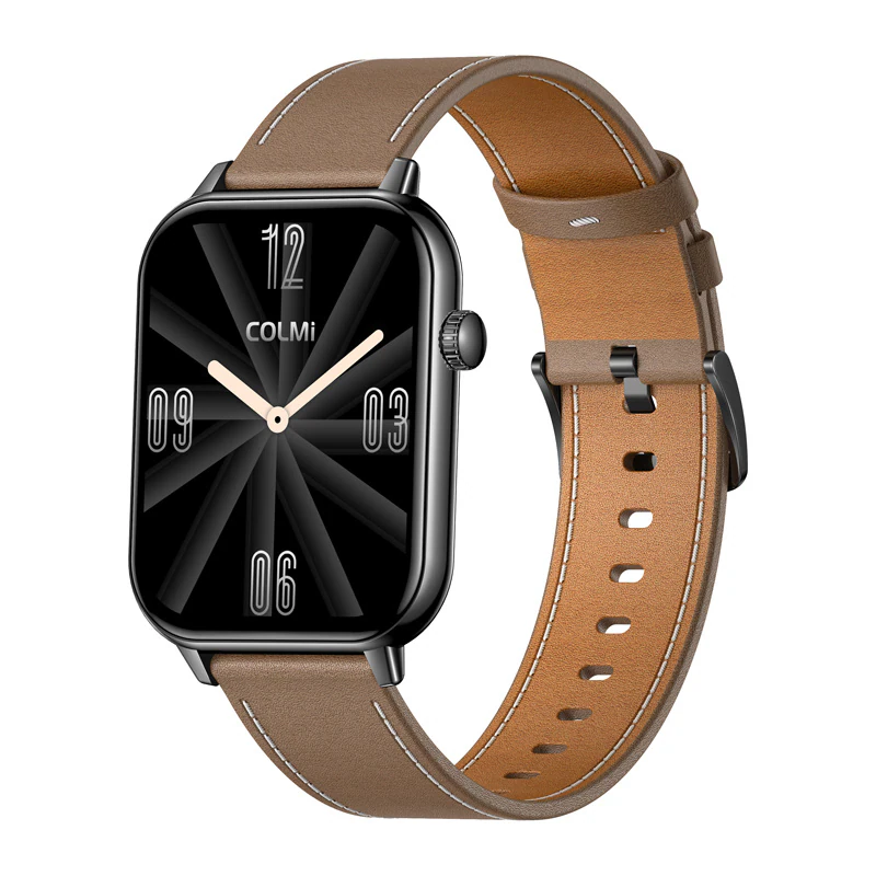 Colmi C28 Smartwatch with Black and Brown Leather Strap, bild 4