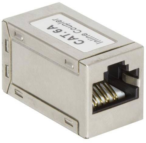 Skarvkontakt Cat6a LogiLink RJ45 Inline Coupler, FTP (skärmad), hona-hona - Silver, bild 3