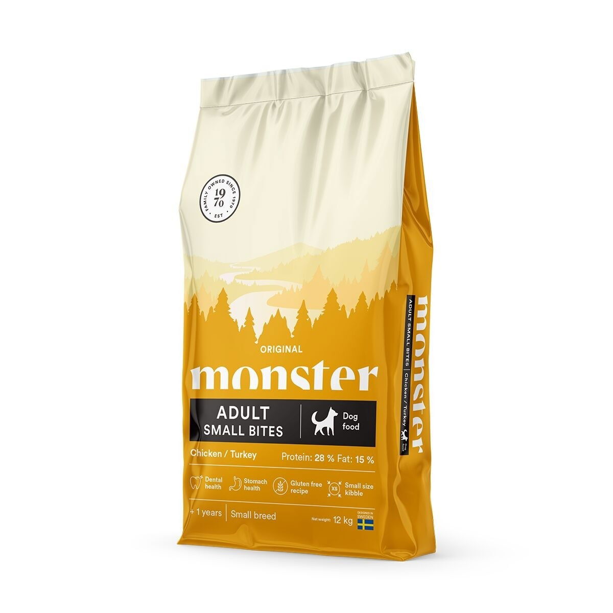 Monster Dog Adult Small Bites Chicken & Turkey Torrfoder till Hund 12 kg