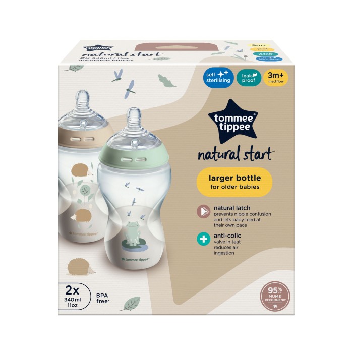 Tommee Tippee Natural Start Nappflaska Deco 2 st 340 ml, bild 2