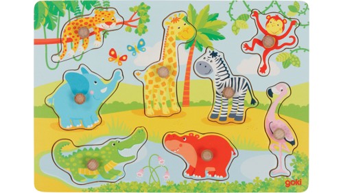 GOKI - African baby animals, Lift out puzzle - (57397), bild 3
