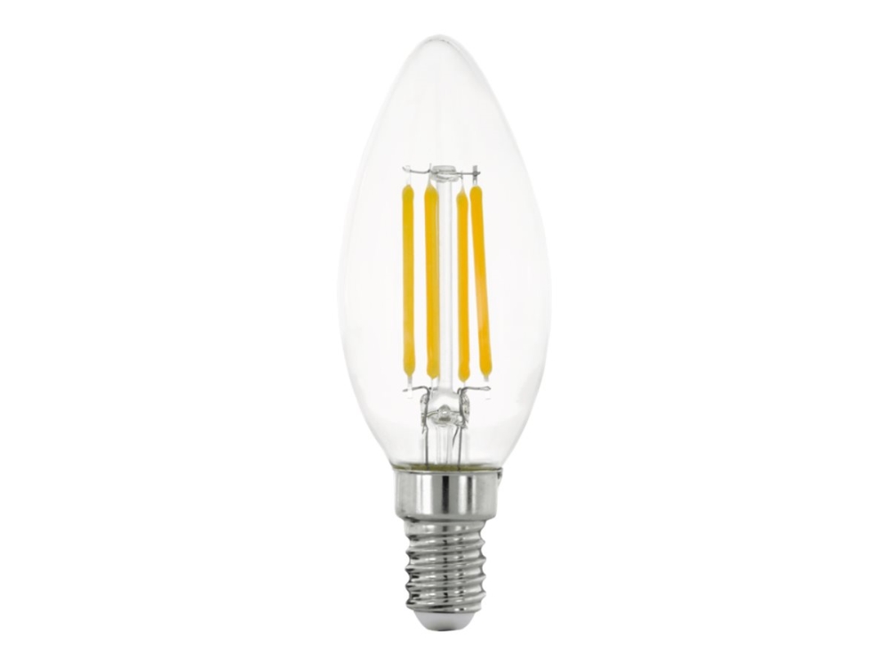EGLO E14 LED C35 klar glödlampa med varmt vitt ljus