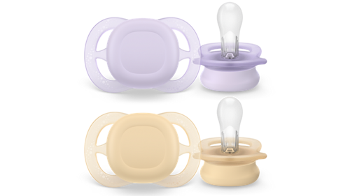 Philips Avent Ultra Start Napp 0–2 mån - ljusrosa/ljusgul, bild 4