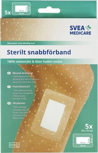 Svea Medicare Snabbförband vattentätt 10 cm x 15 cm, 5 st