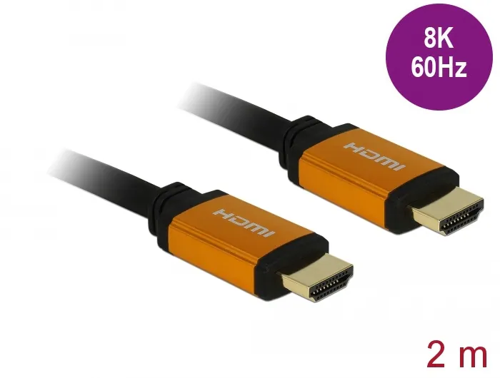 Delock HDMI-kabel med hög hastighet 48 Gbps 8K 60 Hz 2 m