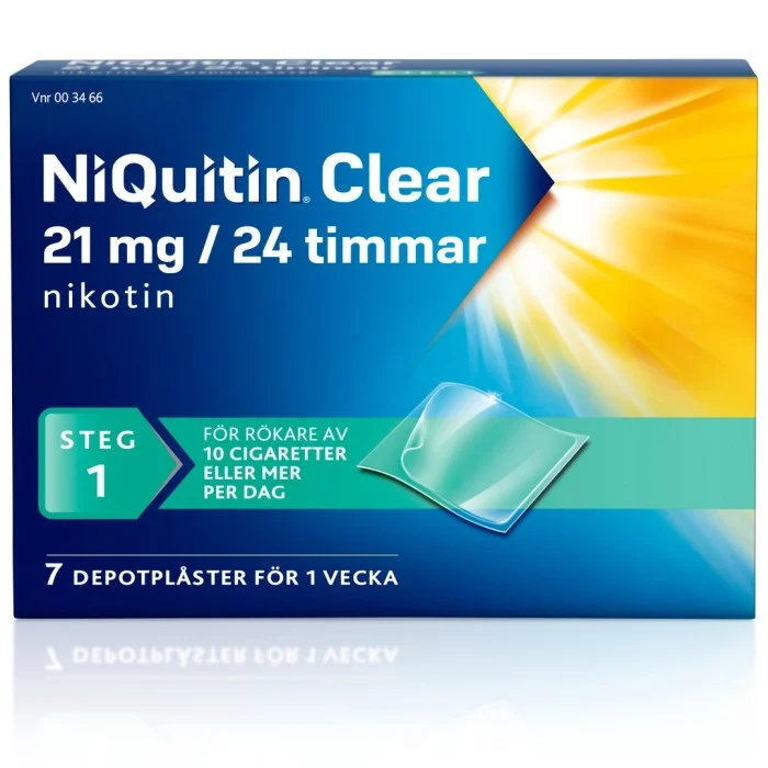 NiQuitin Clear 21 mg/24 Timmar Depotplåster 7 st