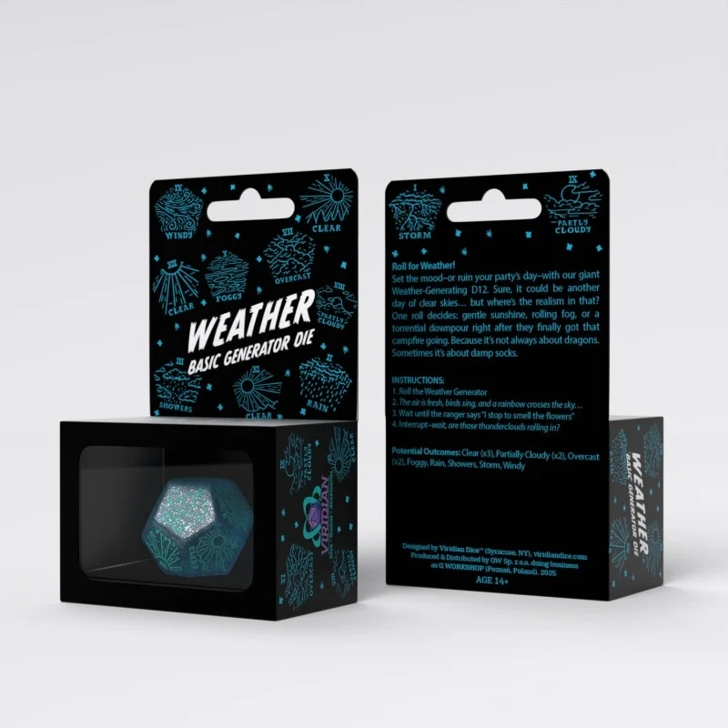 Weather Generator Die Shimmering Blue Turquise