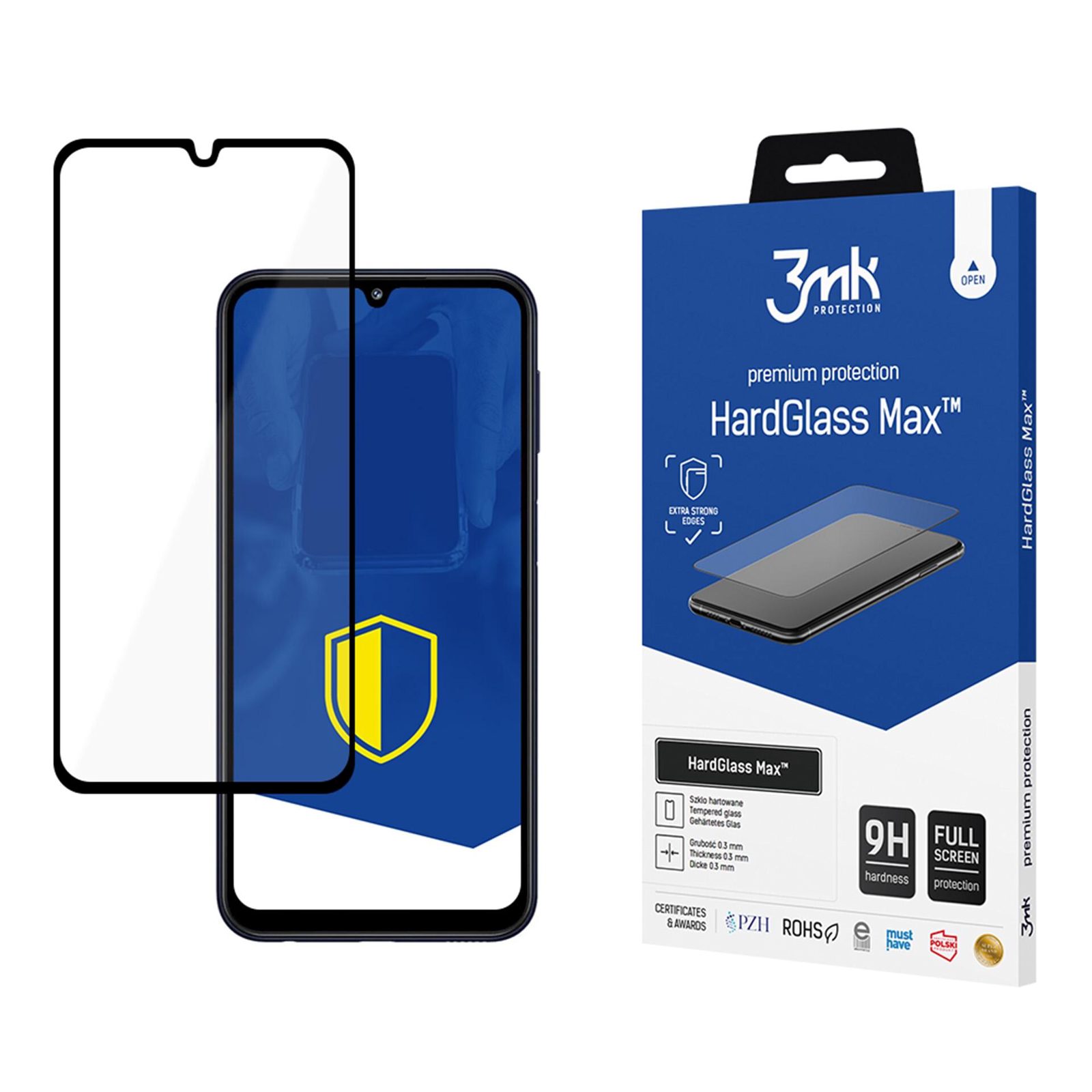 Förstärkt heltäckande härdat glas 3mk HardGlass Max Black för Samsung Galaxy M34 5G