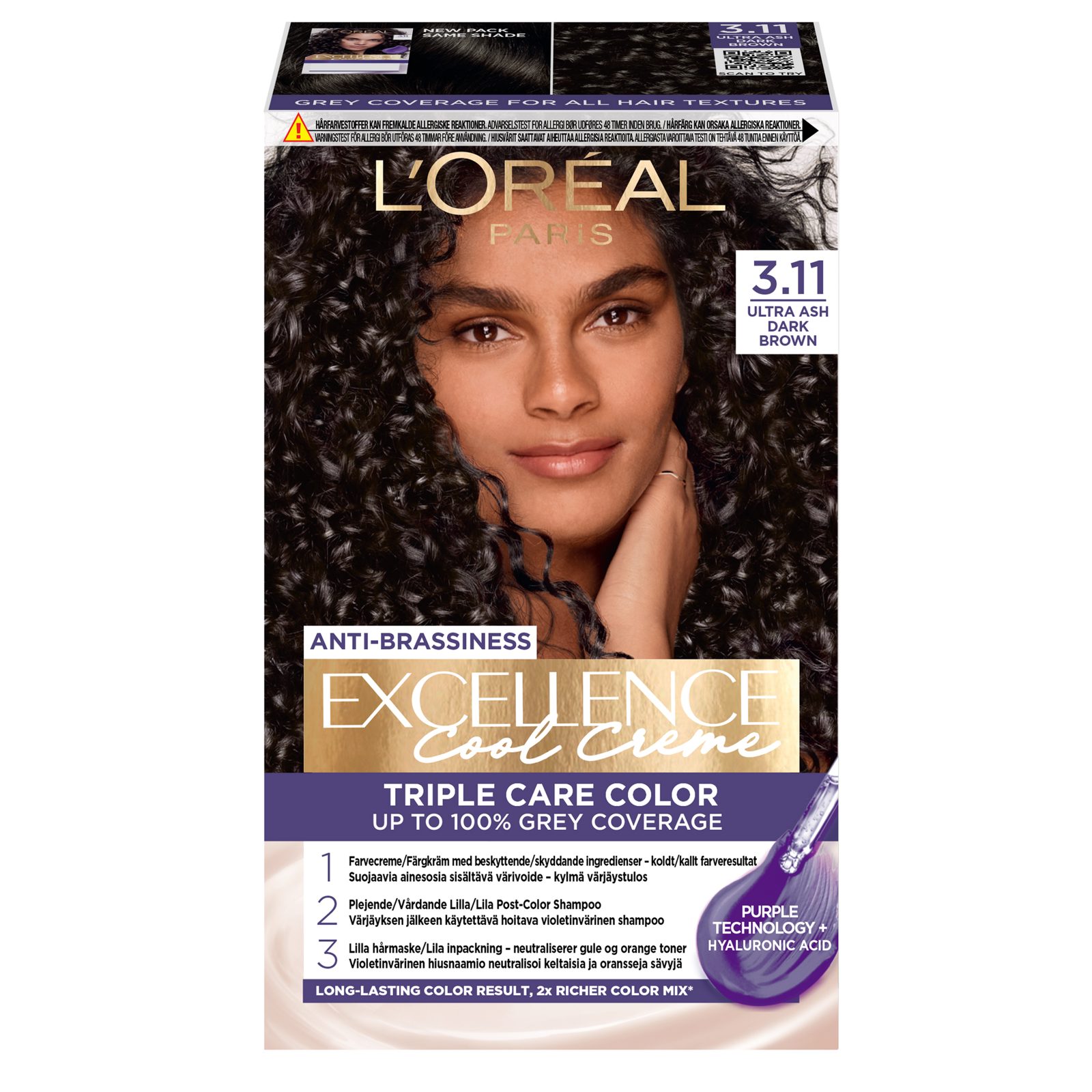 L'Oréal Paris Excellence Ultra Ash Dark Brown 1 pcs