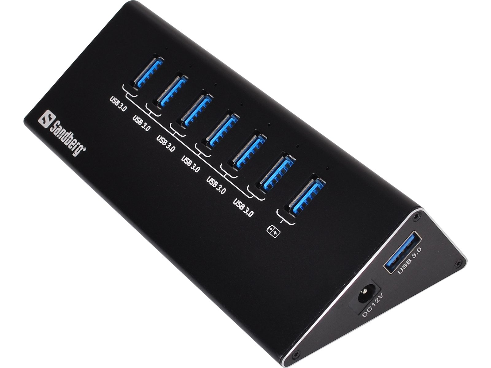 USB 3.0-hub Sandberg, 6xUSB 3.0 + 1xUSB 3.0 laddport, inkl. strömadapter - Svart, bild 4