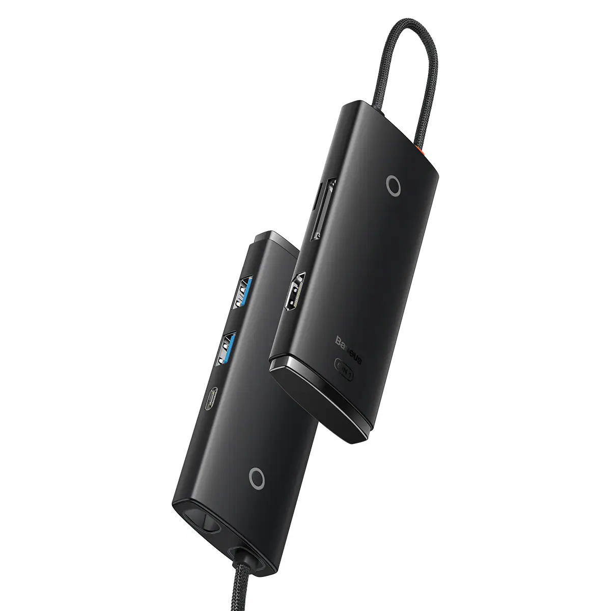 Baseus Lite Series multifunktionell HUB USB typ C - 2 x USB 3.0 / PD / HDMI 1.4 / SD / TF svart