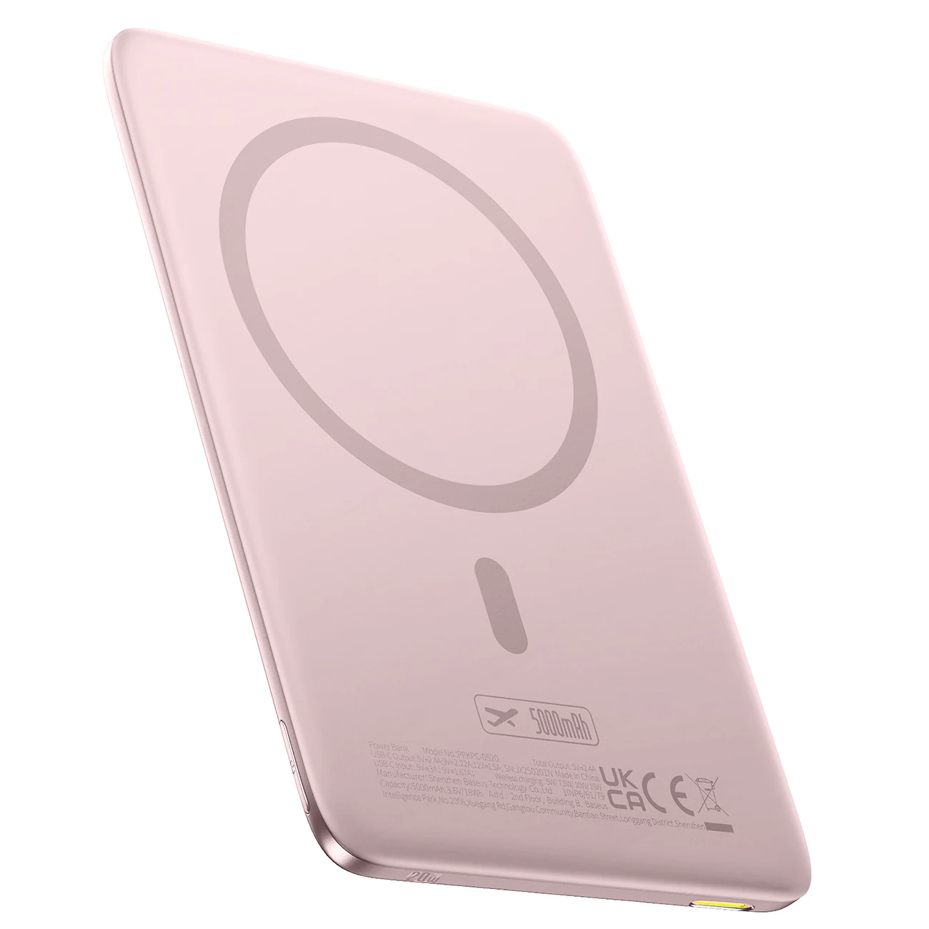 Baseus PicoGo AM41 Magnetisk Powerbank i Kortformat 20W 5000mAh OS - Rosa