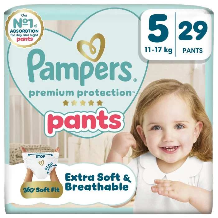 Pampers Premium Protection byxblöjor storlek 5, 29 blöjor, 11kg-17kg