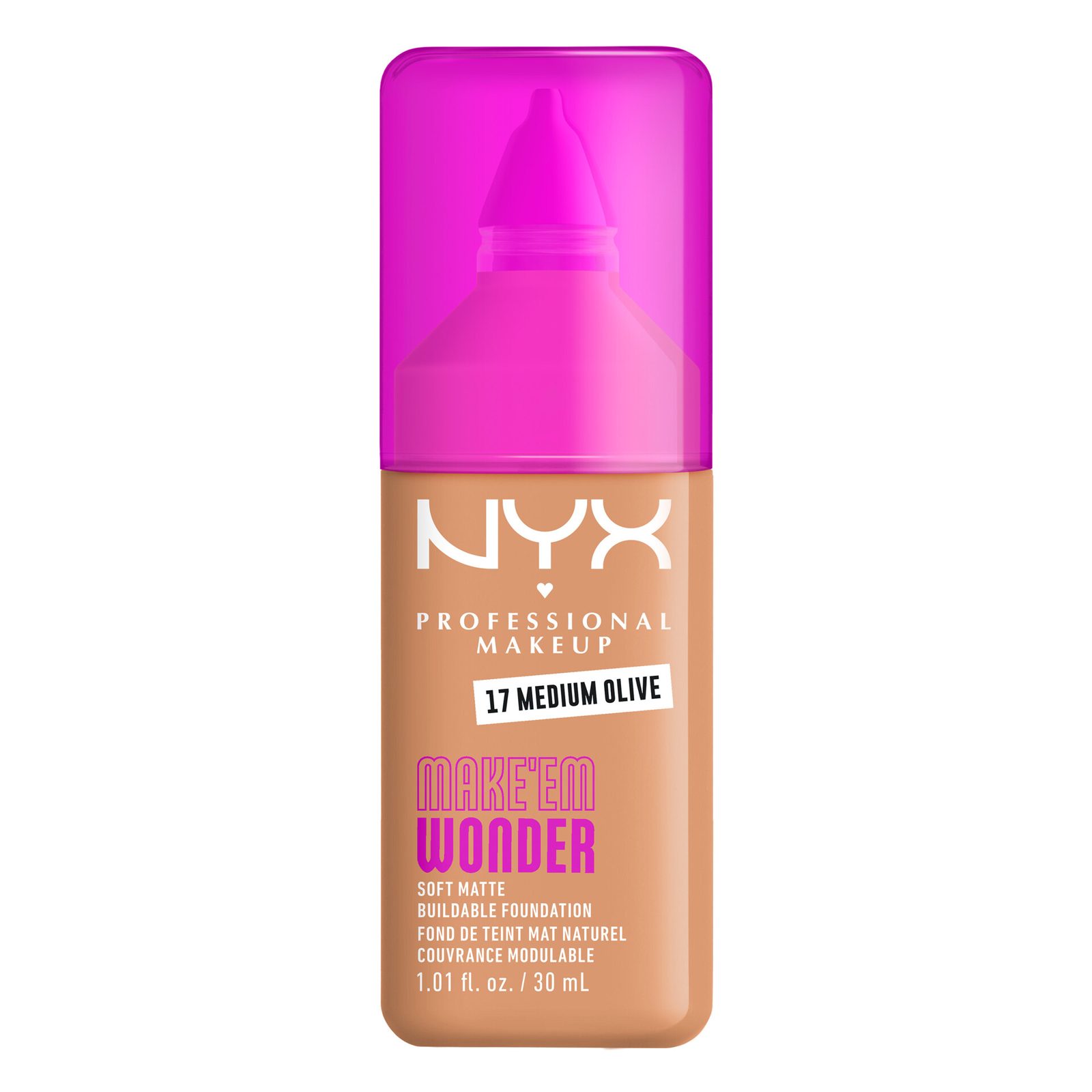 NYX PROFESSIONAL MAKEUP Make Em Wonder Foundation 17 Medium Olive 17 Medium Olive