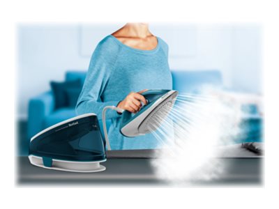 Tefal Express Essential SV6115 - Strykjärn med separat ånggenerator med automatisk avstängning - sula Ceramic Xpress Glide - 2200 W - vit/turkos