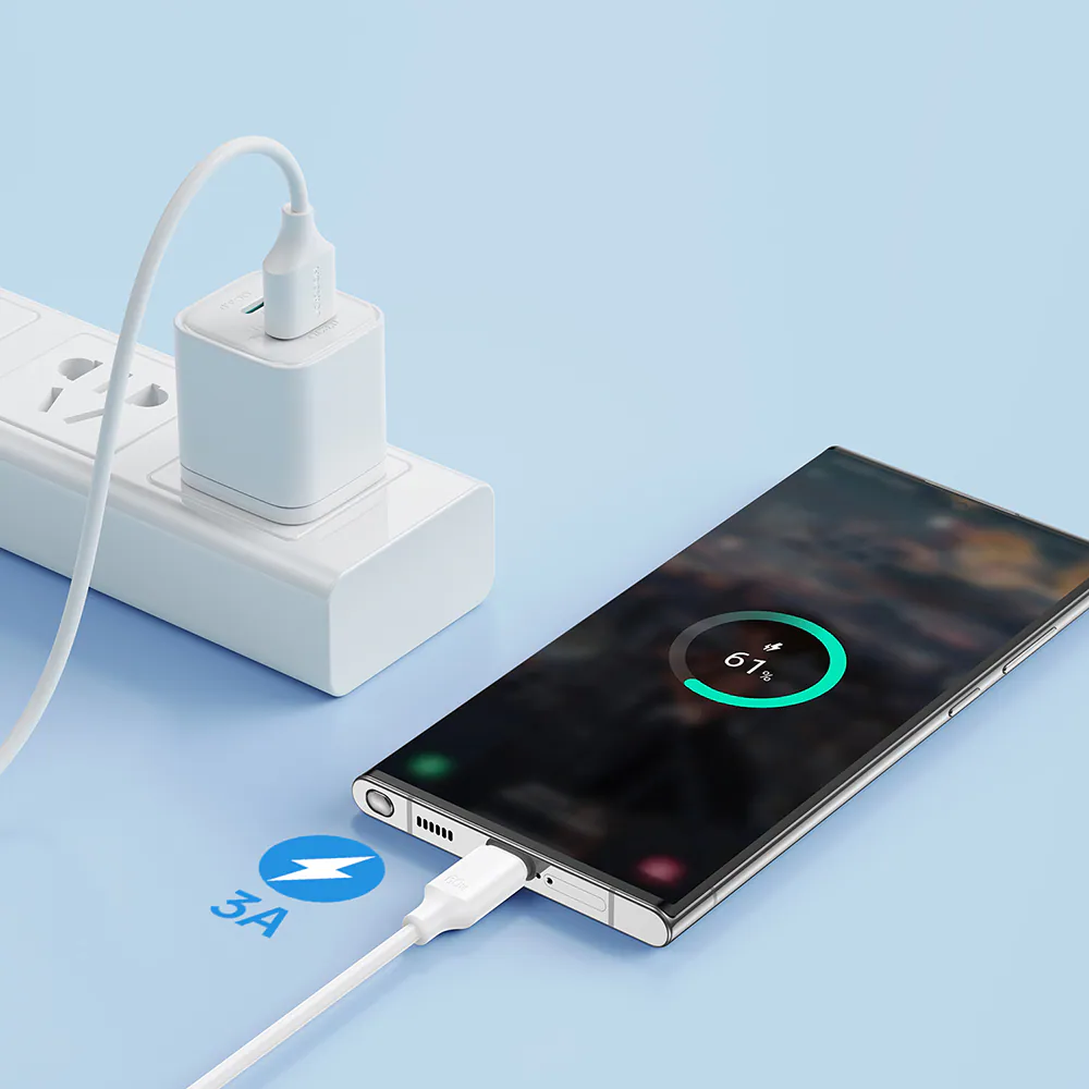 Joyroom USB-A till USB-C kabel 3A, 2m - Vit, bild 4