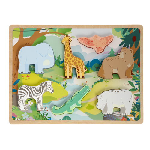 Moxy - 3D Wooden Puzzle, 7 pcs - Jungle