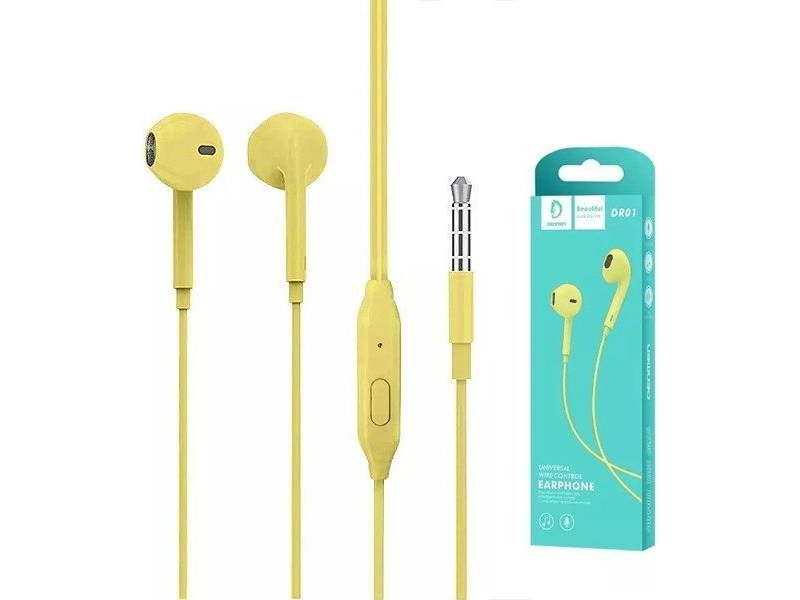 Hörlurar Vega HEADPHONES UNIVERSAL DENMEN JACK 3.5 INCH YELLOW DR01>