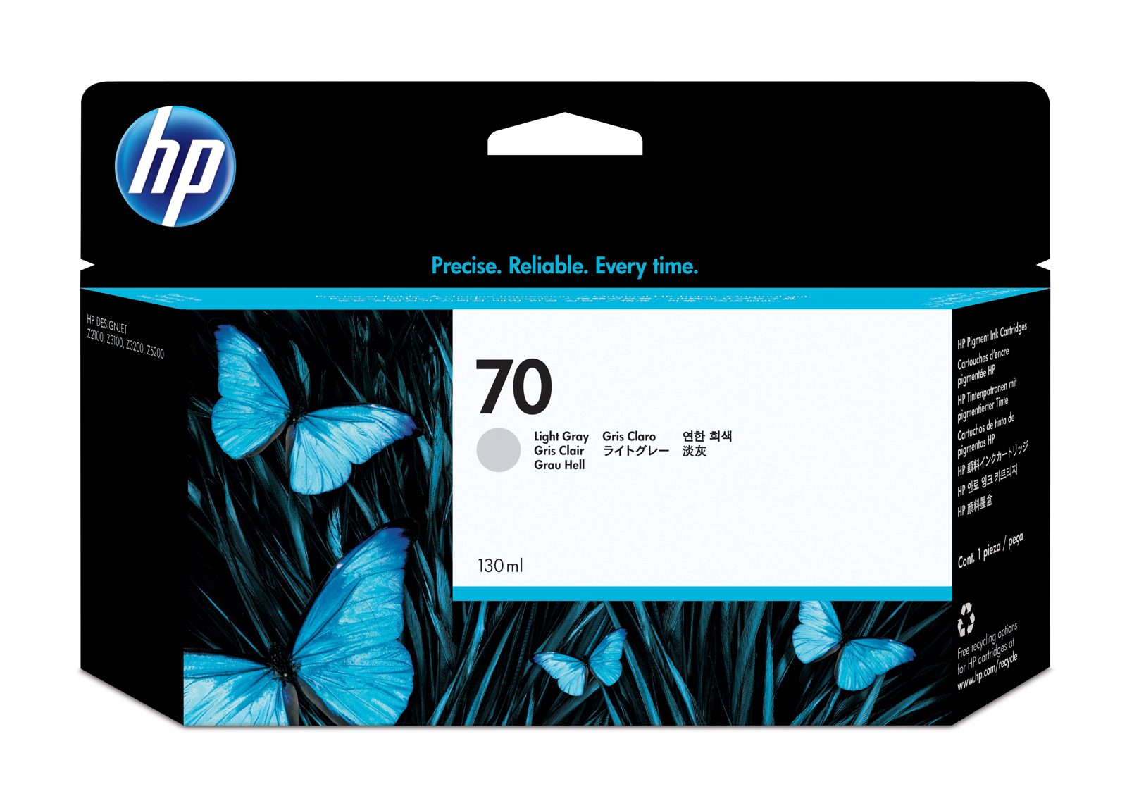 HP nr 70 Ljus Grå (C9451A), 130 ml, DesignJet Z2100/Z3100, bild 4
