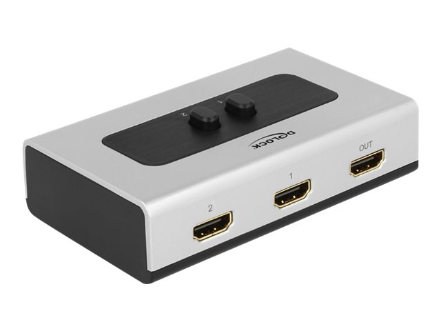 Delock Switch HDMI 2 port manual - Video-/ljudomkopplare - 2 x HDMI - skrivbordsmodell