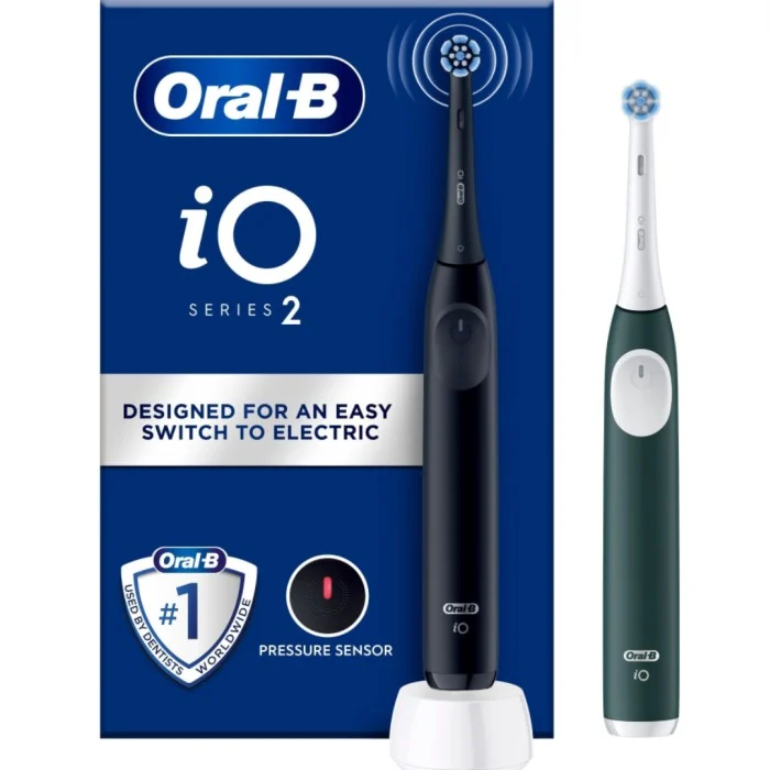 Oral-B iO2 Duo eltandborste, Night Black & Forest Green