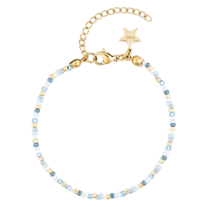 DARK Glass Bead Bracelet Light Blue Mix 2mm