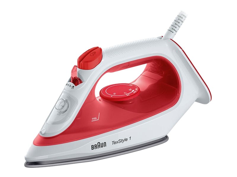 Braun TexStyle 1 SI 1019 - Ångstrykjärn - sula SuperCeramic - 1900 W - vit/röd