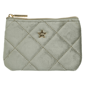 DARK Velvet Quilted Mini Pouch Milieu Green