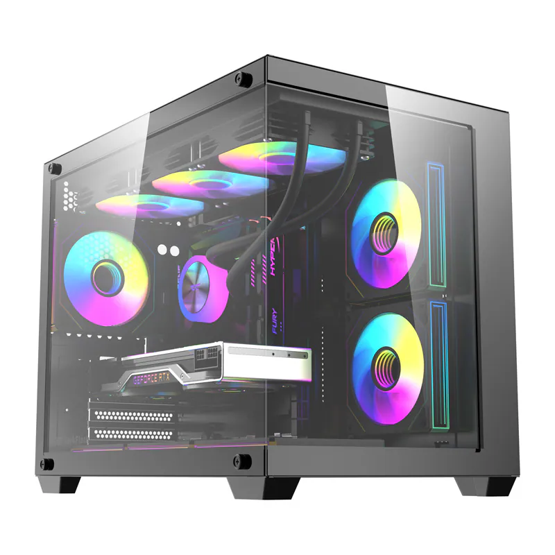 Darkflash B275 PRO Computer Case + 6 Fans - Chassi - Svart