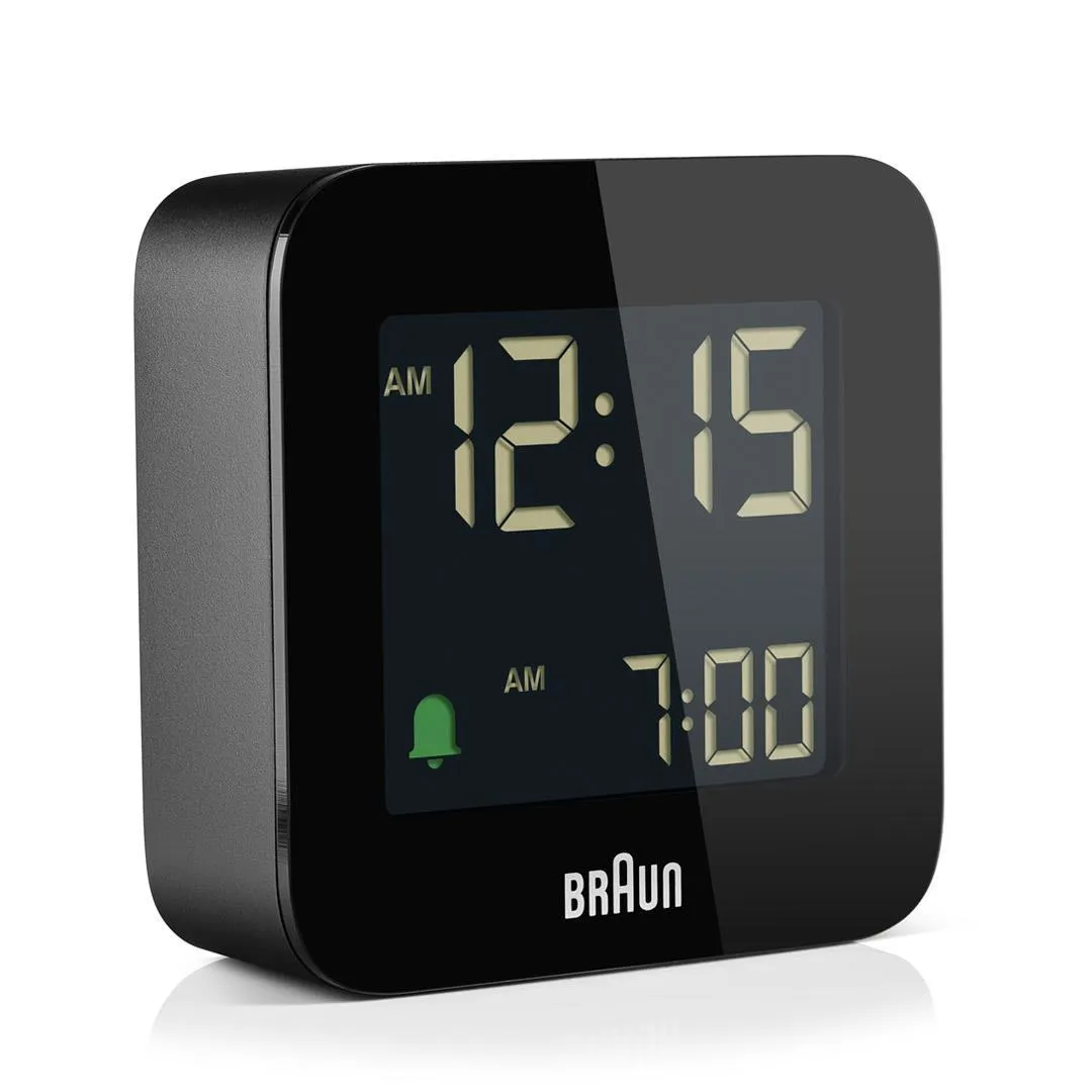 Braun BC08, Digital väckarklocka, Torg, Svart, 12/24h, LCD, Batteri