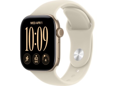 Apple Watch Series 12 GPS 42 mm ljust guld aluminium, sand Sportband - S/M