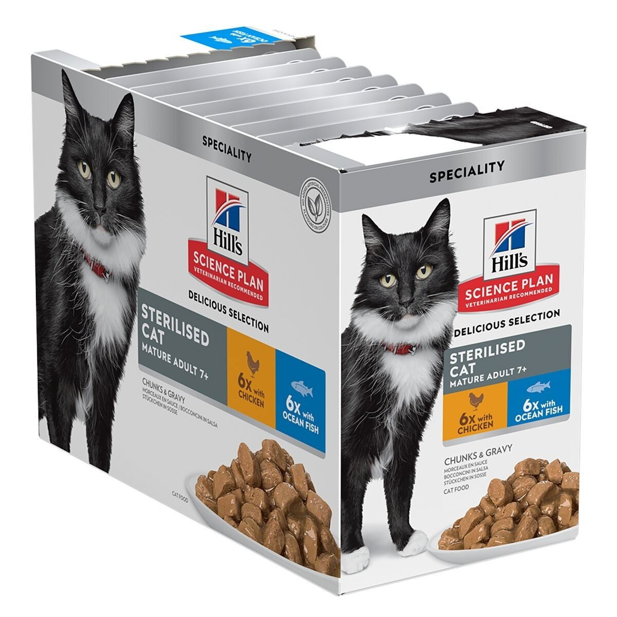 Hill's Science Plan Sterilised Mature Adult 7+ Chicken & Ocean Fish 12x85 g