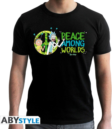 Rick And Morty - Peace Among Worlds T-Shirt Black (Small)