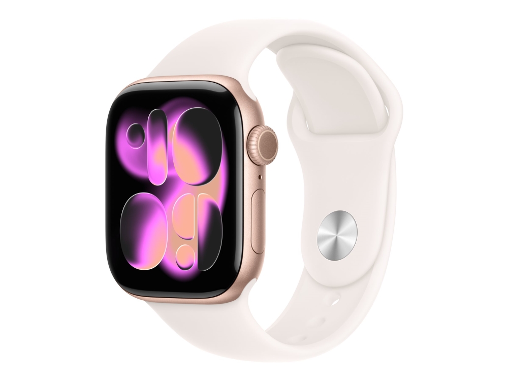 Apple Watch Series 11 GPS + Cell 42 mm roséguld aluminum, rosé sportband - S/M