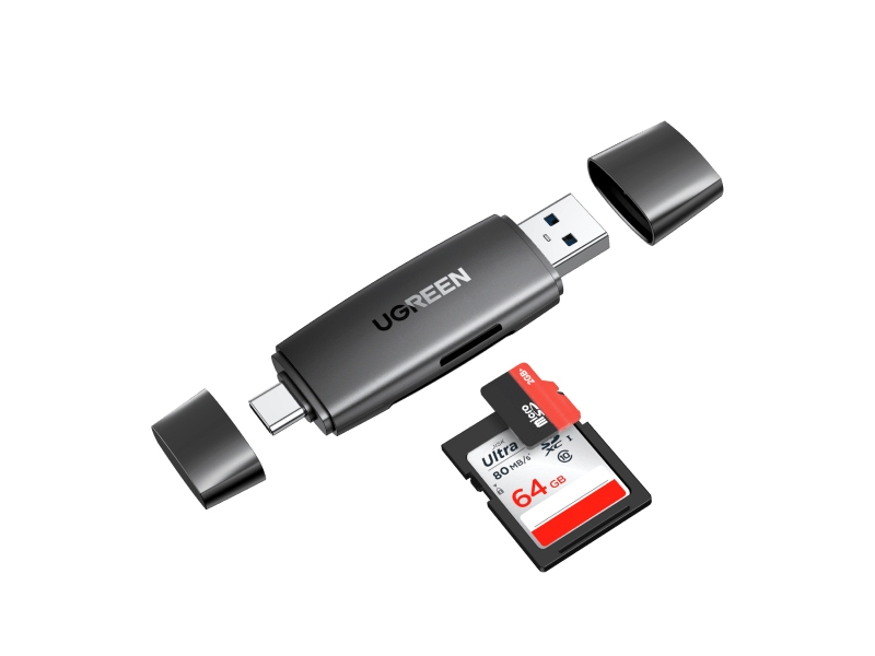 Ugreen USB-C / USB-A Multifunktionell Kortläsare