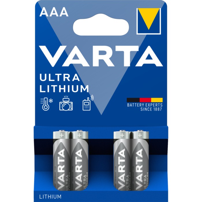 VARTA Ultra Lithium AAA litiumbatteri, 4 st