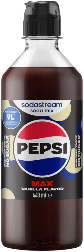 SodaStream Pepsi Max Vanilla smaksirap, 440 ml