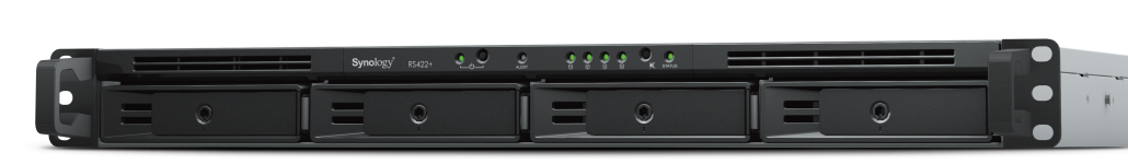 Synology RackStation RS422+, 4-bay NAS, Dual Core Ryzen R1600, 2 GB RAM, 2xGigaLAN, rackmonterbar 1U, bild 2