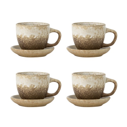 Bloomingville – Brenta kopp med fat – set om 4 – natur
