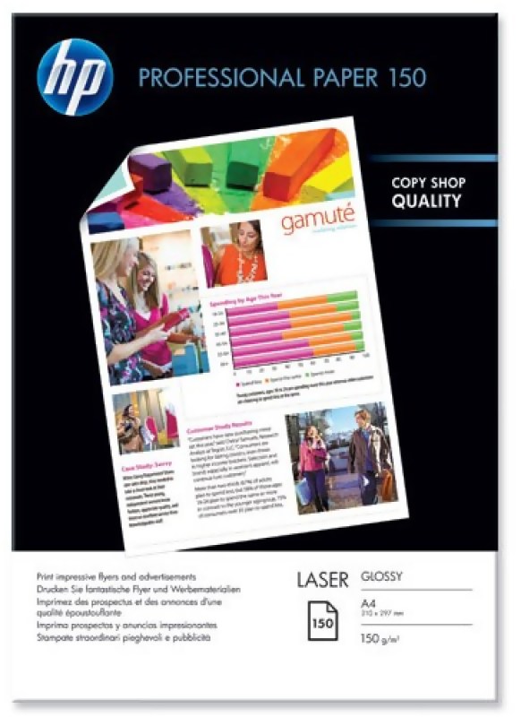 HP Laser fotopapper - Glossy - A4 - 150 gram - 150 ark